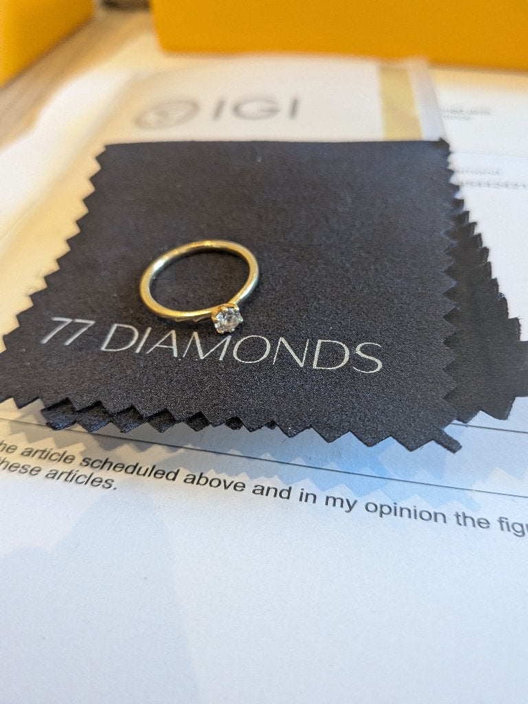 Ring 18k met lab grown diamant, Ophalen, Gebruikt