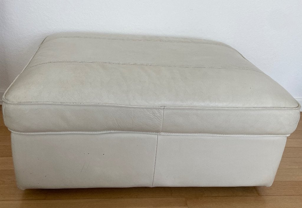 Pouf Repose-pieds coffre IKEA KIVIK cuir blanc, Enlèvement, Utilisé, Cuir