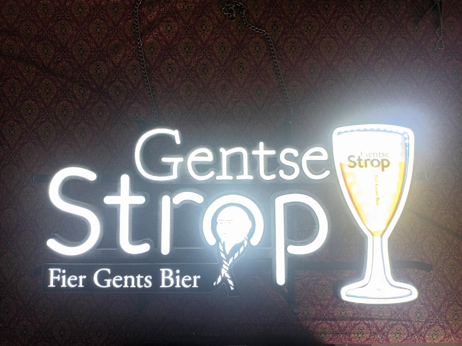 Gentse Strop Led-lichtreclame origineel, Verzamelen, Biermerken, Ophalen of Verzenden, Zo goed als nieuw, Reclamebord, Plaat of Schild
