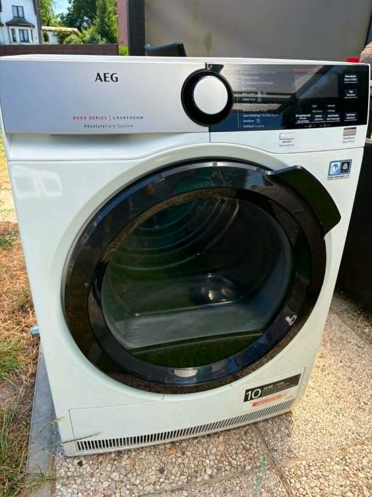 AEG 8000 A+++ 8KG warmtepompdroger, Ophalen, 6 tot 8 kg, Anti-kreukfase, Zo goed als nieuw