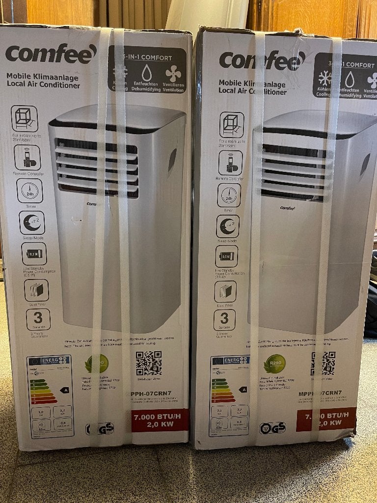 2 climatiseurs mobiles Comfee neufs, jamais déballés, Electroménager, Neuf, 60 à 100 m³, Refroidissement et Déshumidification