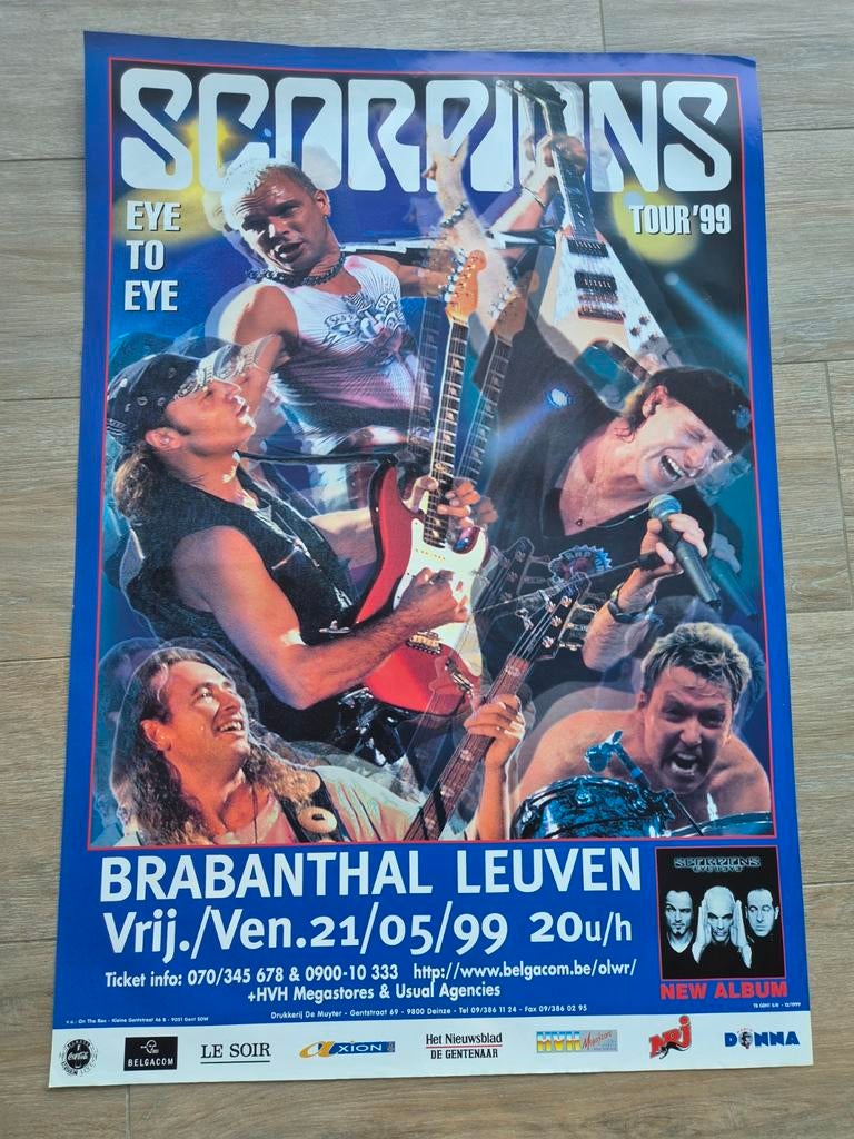 Affiche du concert de Scorpions 1999, Enlèvement ou Envoi, Comme neuf, Musique