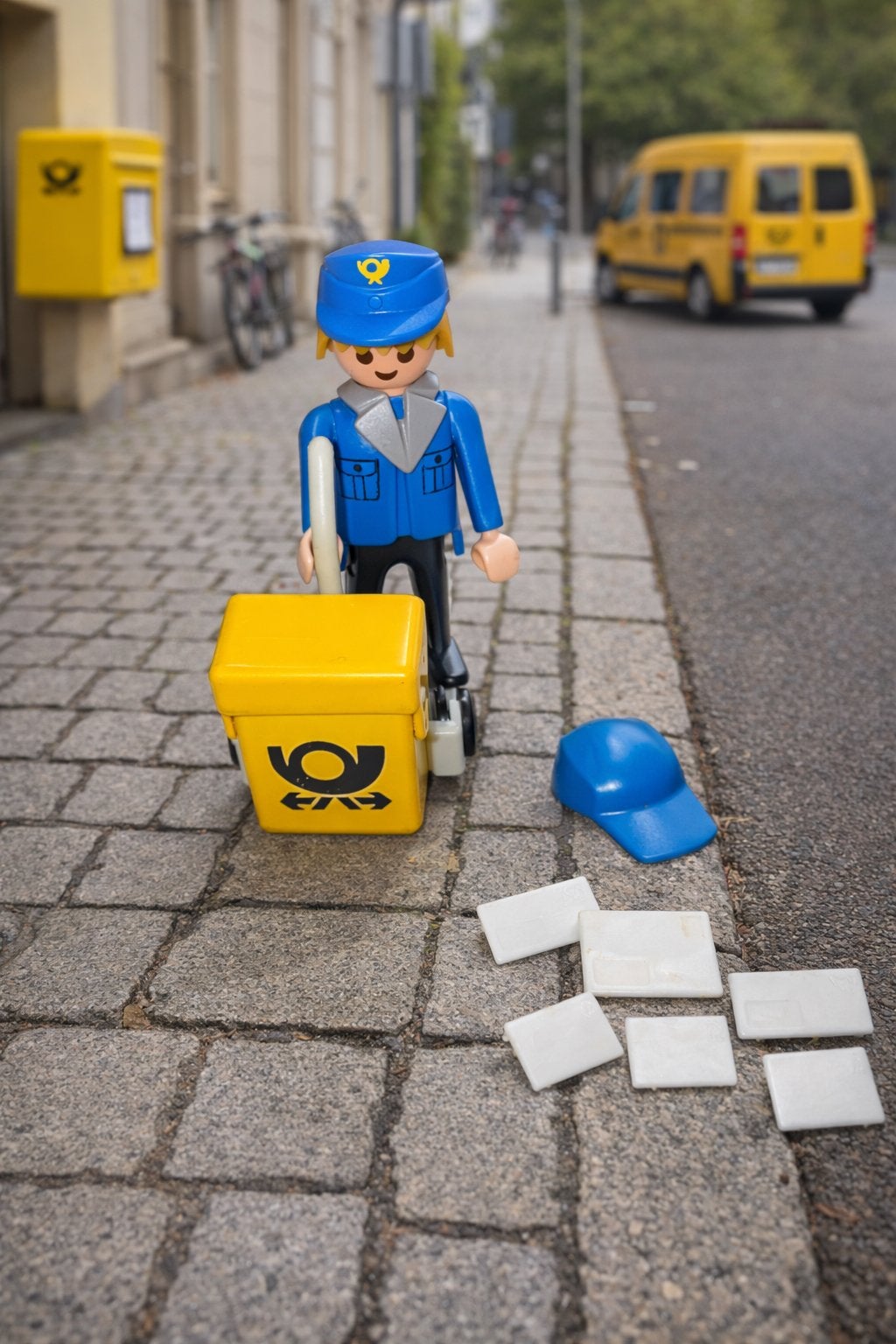 Vintage Playmobil 3309 Mailman — Chariot à courrier jaune, Enfants & Bébés, Enlèvement ou Envoi, Kit complet, Utilisé, Figurines