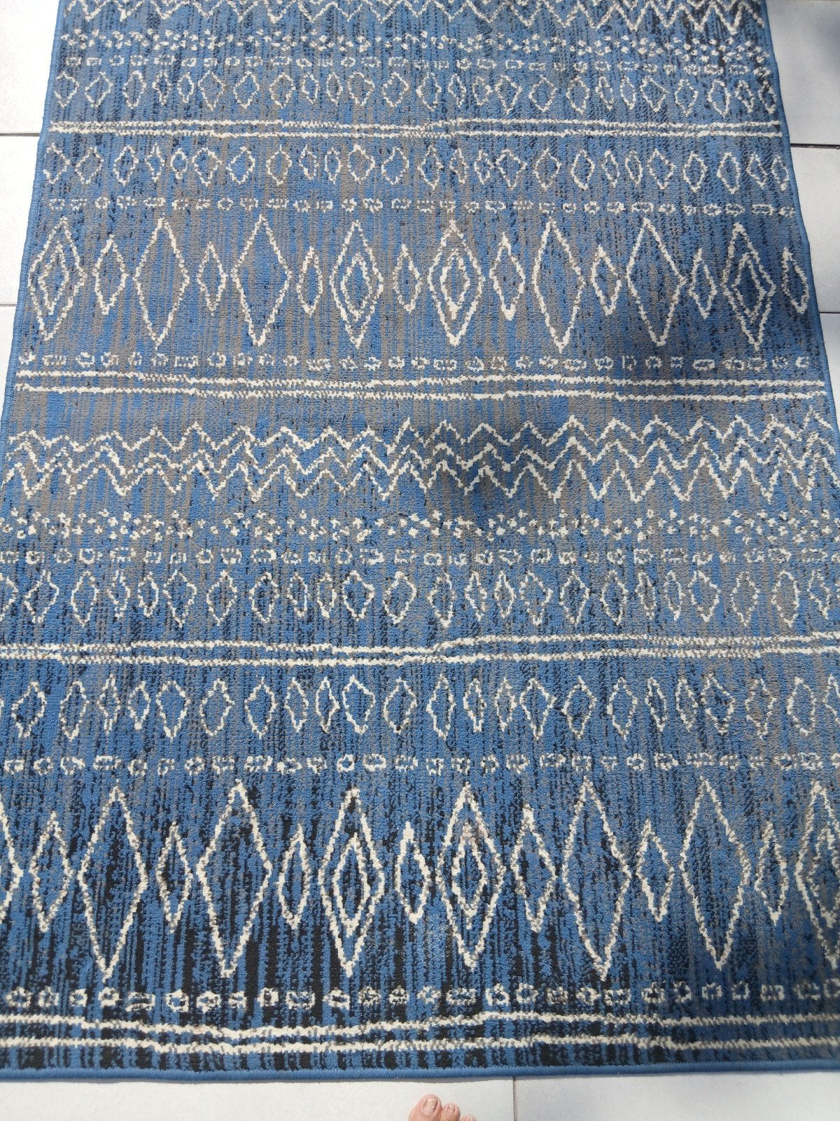 tres beau tapis style bohème, Enlèvement ou Envoi, Bleu