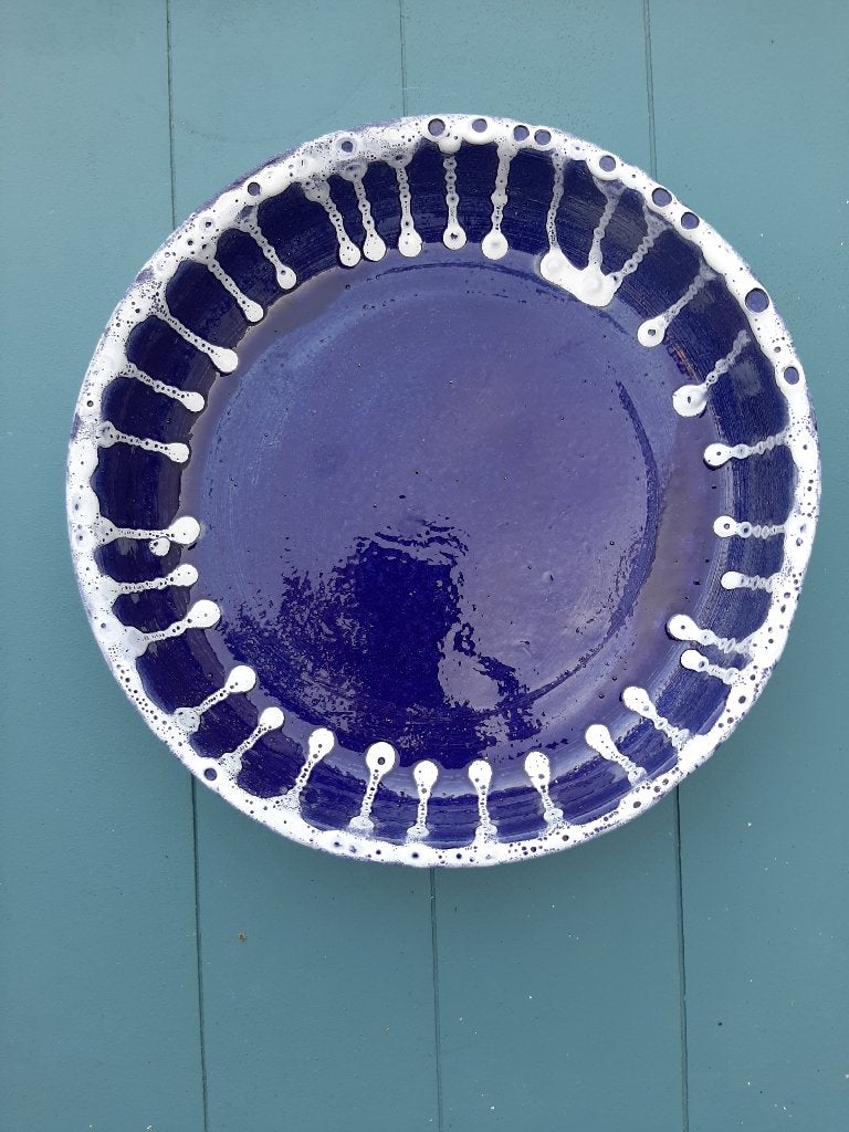 Superbe bol bleu avec motif de lave, Émaillé, Enlèvement ou Envoi, Rond, Comme neuf