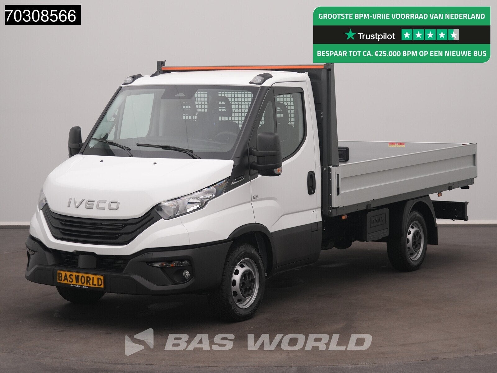 Iveco Daily 35S16 Automaat 160PK Open Laadbak Airco 3,5t Tre, Automaat, Stof, Euro 6, Wit