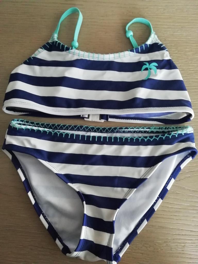 bikini " blauwe met witte strepen " maat 146 - 152, Enfants & Bébés, Maillots de bain pour enfants, Enlèvement ou Envoi, Taille 146