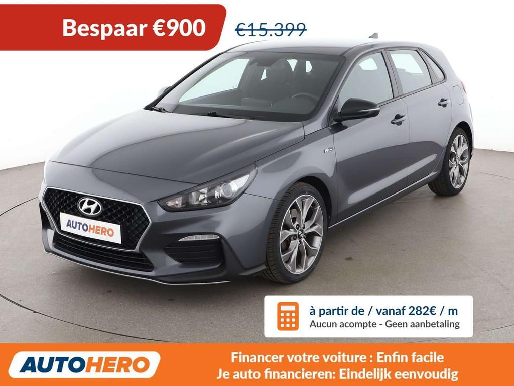Hyundai i30 1.4 TDGI N-Line (année de construction 2019), Autos, Hyundai, Argent ou Gris, Euro 6, Boîte manuelle, Noir