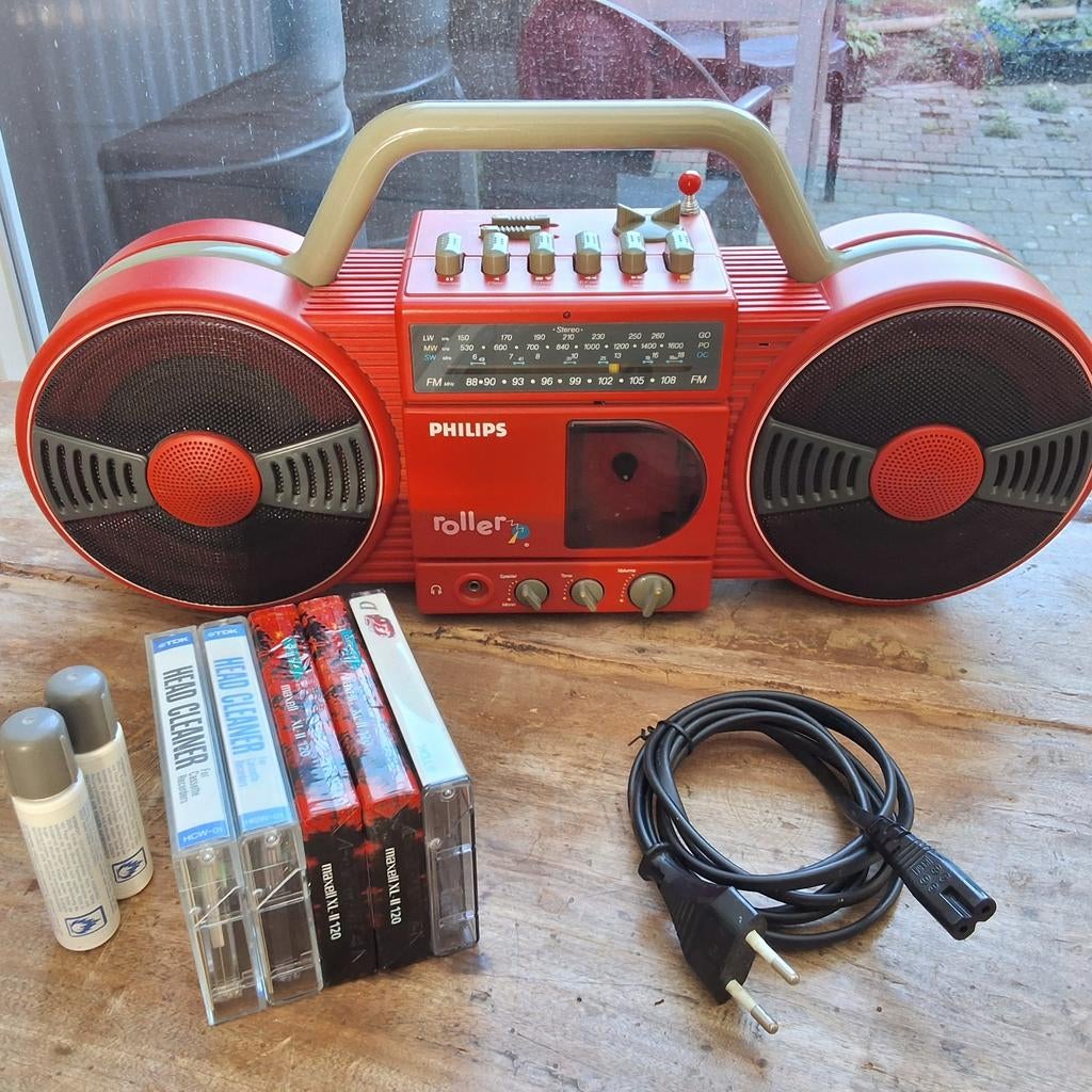 Radio-rouleau Philips avec cassette, Enlèvement ou Envoi, Radio