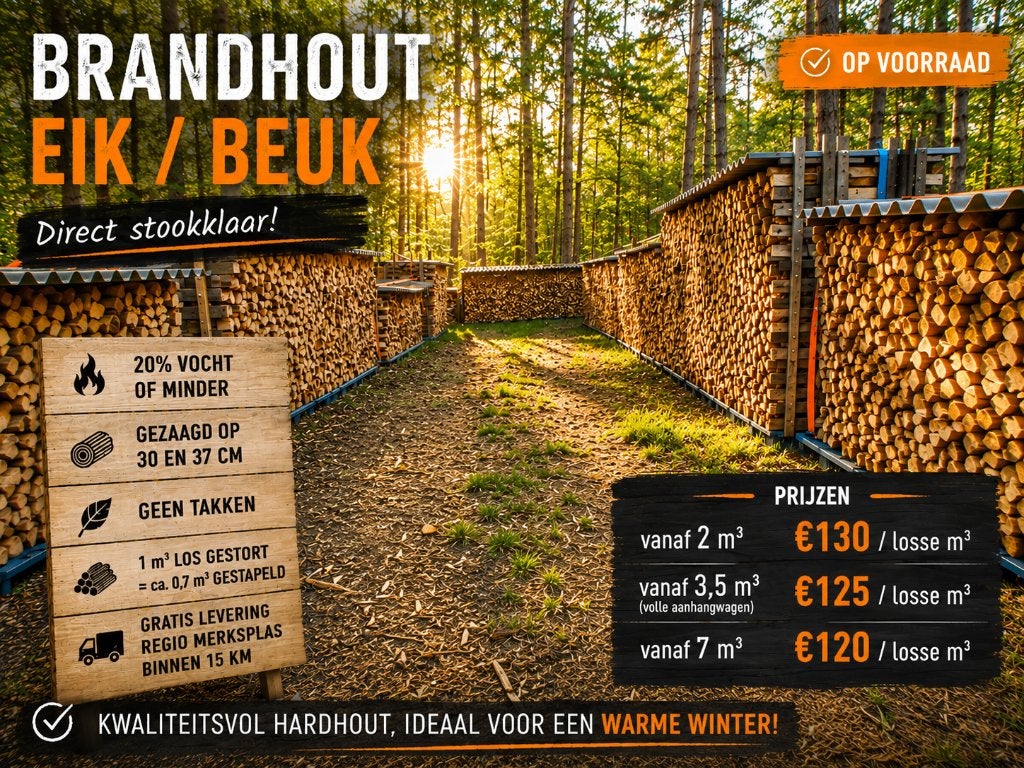 DROOG EIKEN & BEUKEN BRANDHOUT | GRATIS LEVERING, Enlèvement, Hêtre, Branches