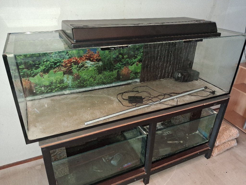 3 aquaria 160 cm, incl pomp verwarming en verlichting, Dieren en Toebehoren, Vissen | Aquaria en Toebehoren, Gebruikt, Leeg aquarium