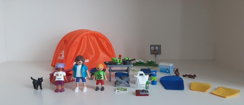 Kit de camping PlayMobil avec tente, Enfants & Bébés, Enlèvement ou Envoi, Comme neuf, Ensemble complet