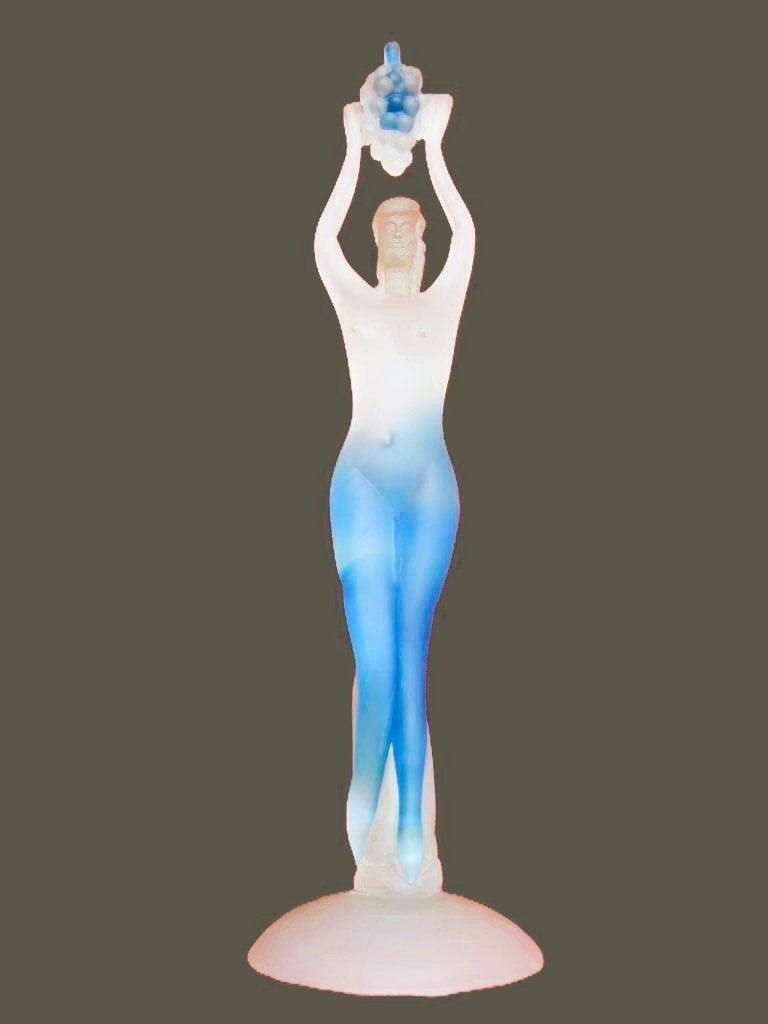 SEGUSO BLUE Erotic Lady Figure Antique Venetian TALL., Ophalen