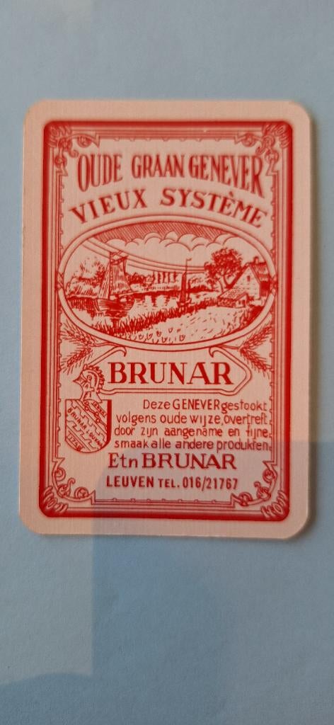 Carte à jouer Leuven_Brunar red_242, Collections, Cartes à jouer, Jokers & Jeux des sept familles, Utilisé, Carte(s) à jouer, Enlèvement ou Envoi