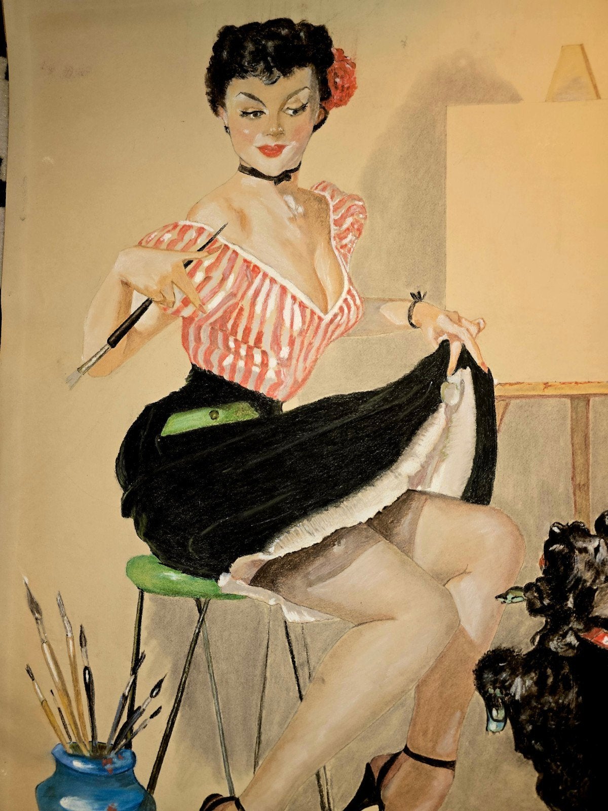 affiche années 1950 pin up #guerre #Amérique, Antiquités & Art, Enlèvement ou Envoi
