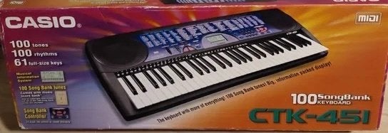 Synthétiseur Casio CTK-451, Musique & Instruments, Claviers, Comme neuf, Enlèvement, Avec pied, 61 touches