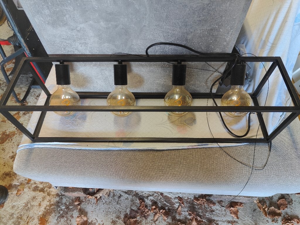 Luster, Huis en Inrichting, Lampen | Hanglampen, Ophalen, E27 (groot), Zo goed als nieuw, Metaal
