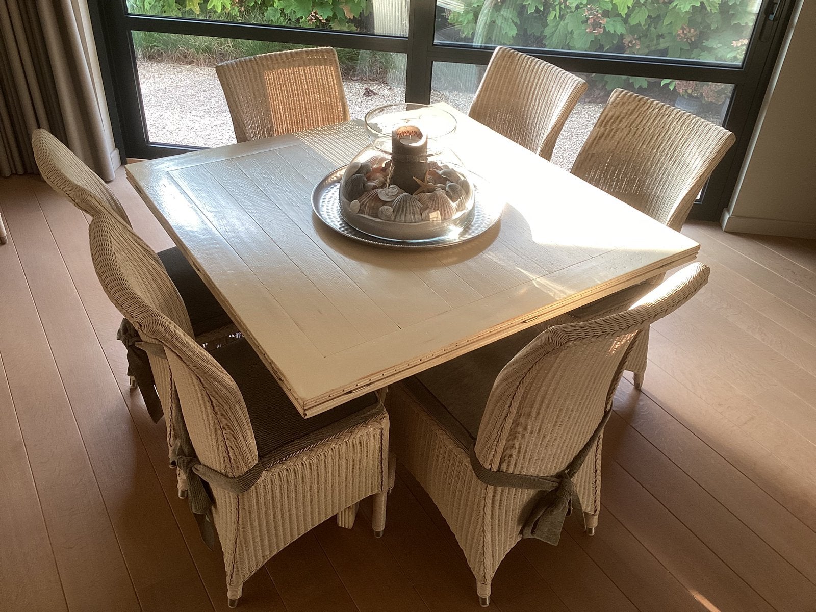 Castle Loom 6 stoelen met kussens, izgst! ivoorkleur., Huis en Inrichting, Ophalen, Overige kleuren, Riet of Rotan, Zo goed als nieuw