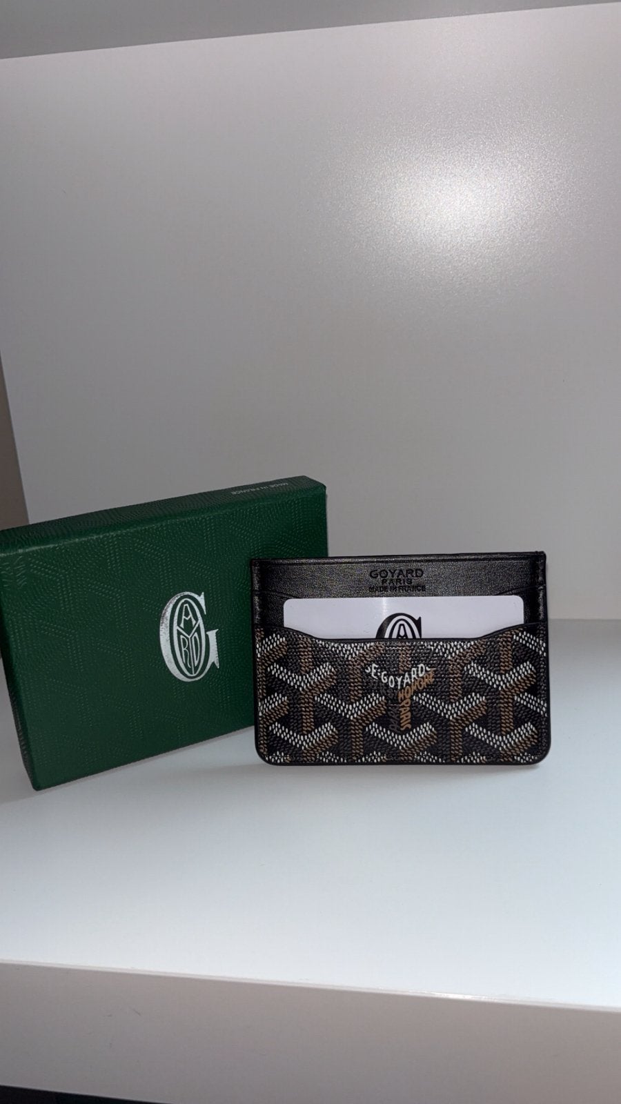 Porte-cartes Goyard, Envoi, Neuf, Noir, Cuir