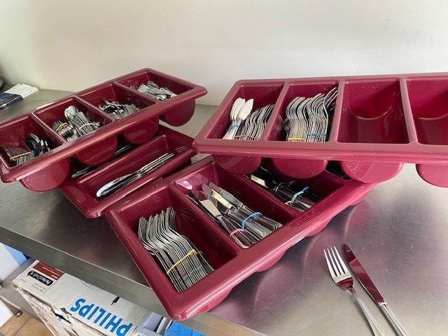 bestek horeca inox, Ophalen, Zo goed als nieuw, Inox of Chroom