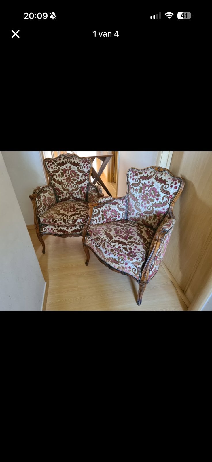 Set van 2 vintage bergère fauteuils – Louis XV-stijl, Maison & Meubles, Enlèvement