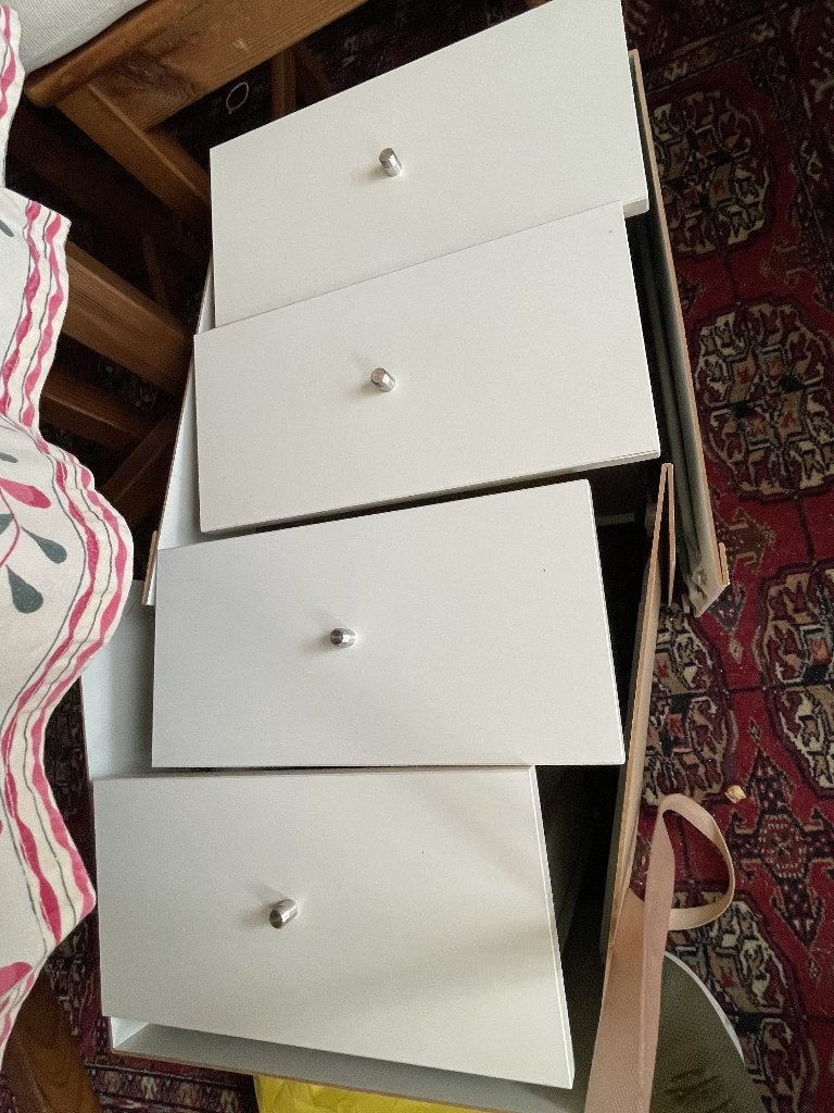 Expedit Kallax Ikea wit 2 ladeblok, Huis en Inrichting, Ophalen, Zo goed als nieuw