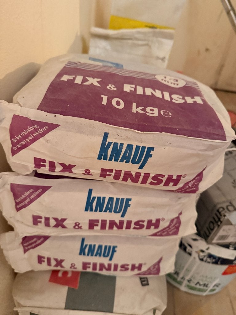 3x Knauf Fix & Finish 10 kg – ongeopend, Ophalen, Nieuw, Overige materialen, Muurisolatie