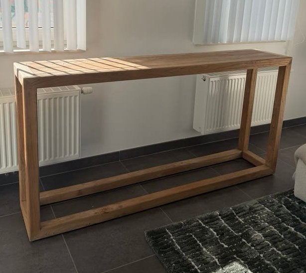 Massief houten tafel, Huis en Inrichting, Tafels | Sidetables, Ophalen, Zo goed als nieuw