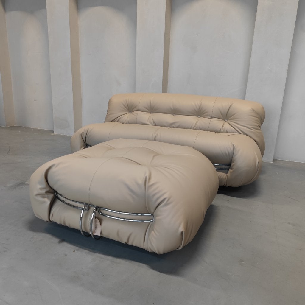 Cassina Soriana - Tweezits bank in Sand Leder, Enlèvement ou Envoi