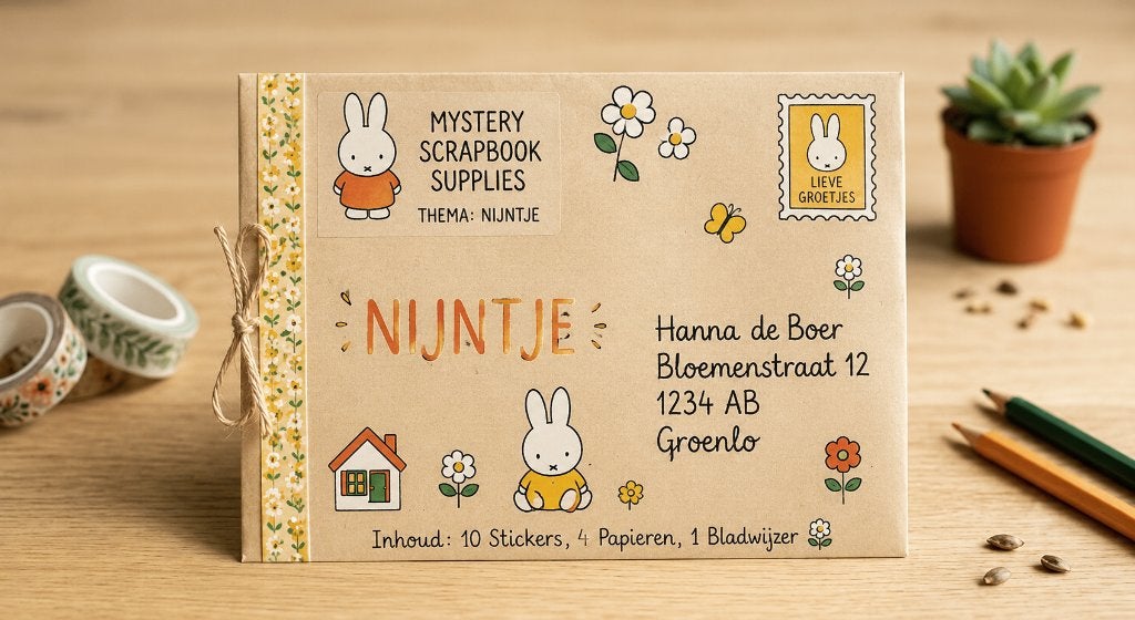 Mystery Scrapbook Pakket – Thema: Nijntje, Hobby en Vrije tijd, Scrapbooking, Verzenden, Nieuw, Papier of Karton, Overige merken