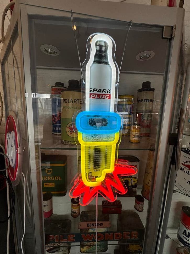 Vintage Neon Spark Plug Reclamebord - Garage Decoratie, Autos : Divers, Accessoires de voiture
