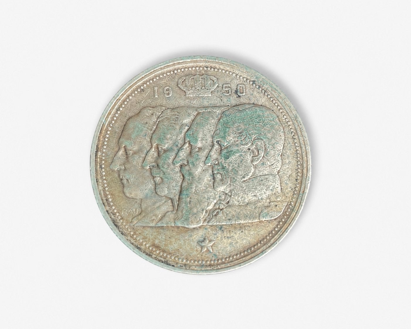 Belgische 100 frank 1950 4 Koningen FR versie zilver 835, Ophalen of Verzenden, Zilver