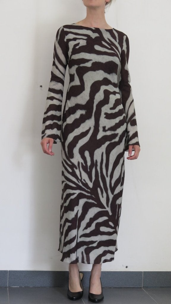 Maxi jurk mango dierenprint, Kleding | Dames, Jurken, Mango, Bruin, Ophalen of Verzenden, Zo goed als nieuw