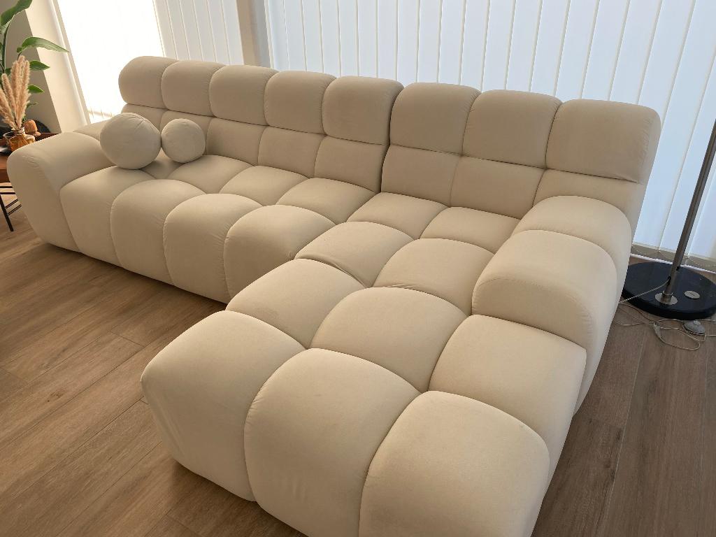 LUSSO chaise longe BONO creme kleur 265x170x80, 75 à 100 cm, 250 à 300 cm, Comme neuf, Enlèvement