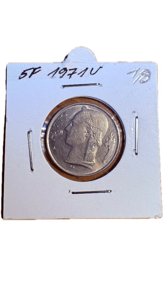 BAUDOUIN I : 5 FRANCS 1971V, Enlèvement ou Envoi