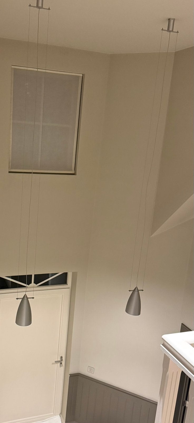 2 moderne hanglampen – zilvergrijs, Ophalen