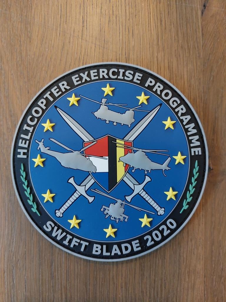 Patch Belgian Air Force 1 Wing Swift Blade 2020, Verzenden, Luchtmacht, Embleem of Badge