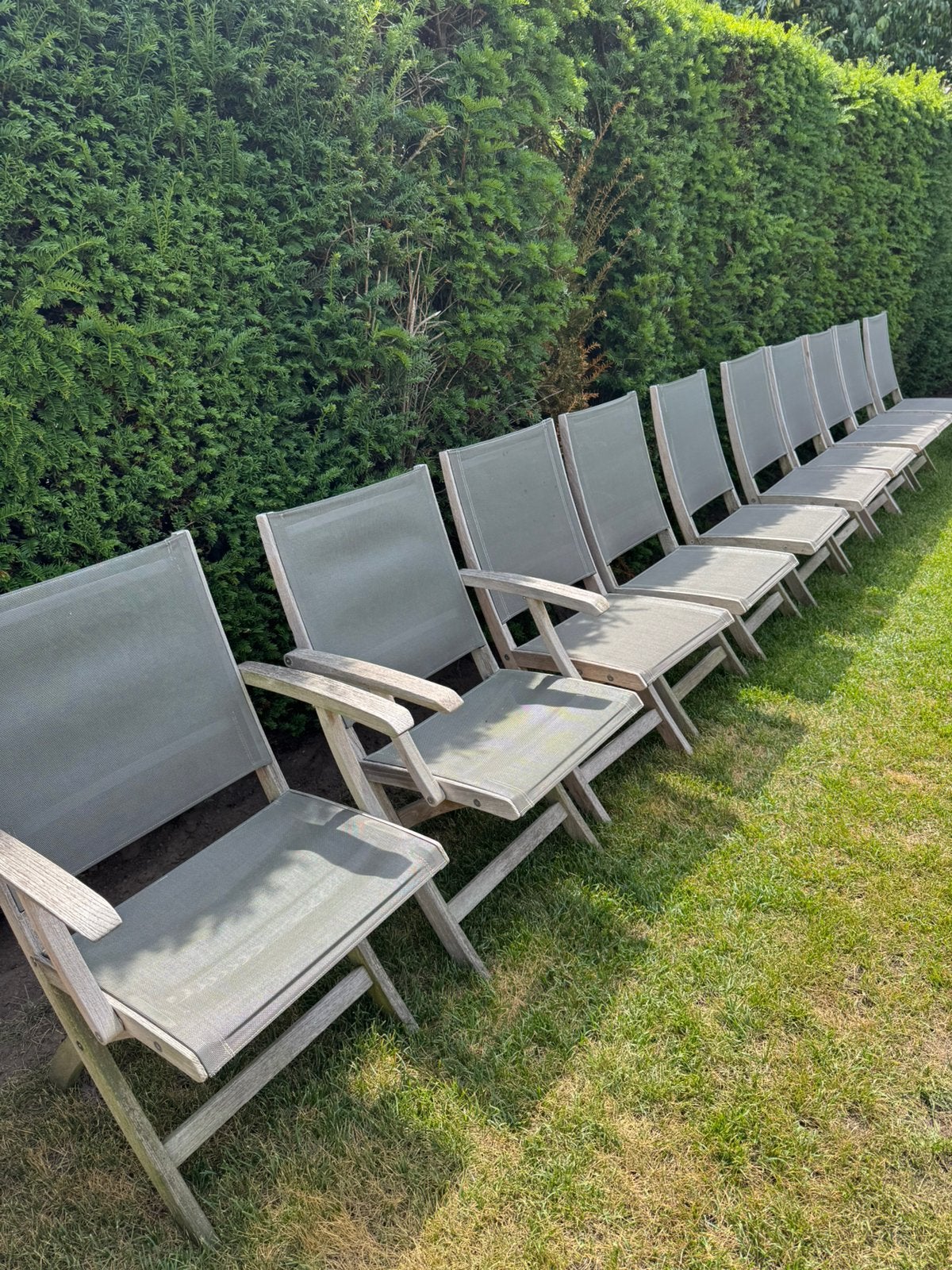 10 chaises Royal Botania, Jardin & Terrasse, Chaises de jardin, Enlèvement, Utilisé, Bois de teck, Pliant