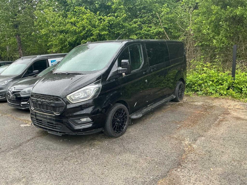 2022 Ford Transit Custom zwart Personenauto, Auto's, Gebruikt, Euro 6, Overige brandstoffen, Bedrijf