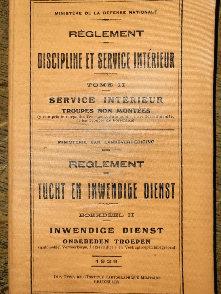 Règlement discipline et service intérieur tome II, Gelezen, Verzenden, Voor 1940, Algemeen