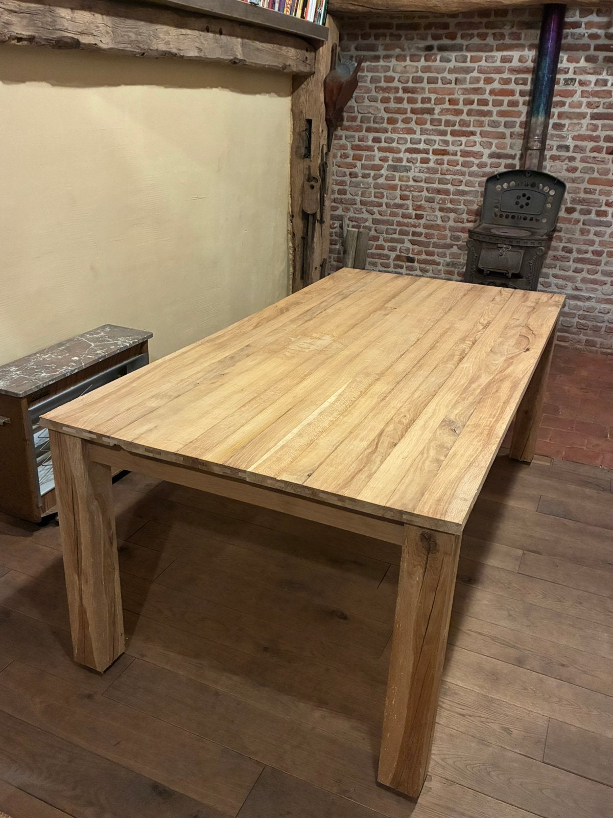 Rustieke Eikentafel 200cm x 100cm | 75cm hoog, Huis en Inrichting, Rustiek, Eikenhout, 200 cm of meer, Zo goed als nieuw