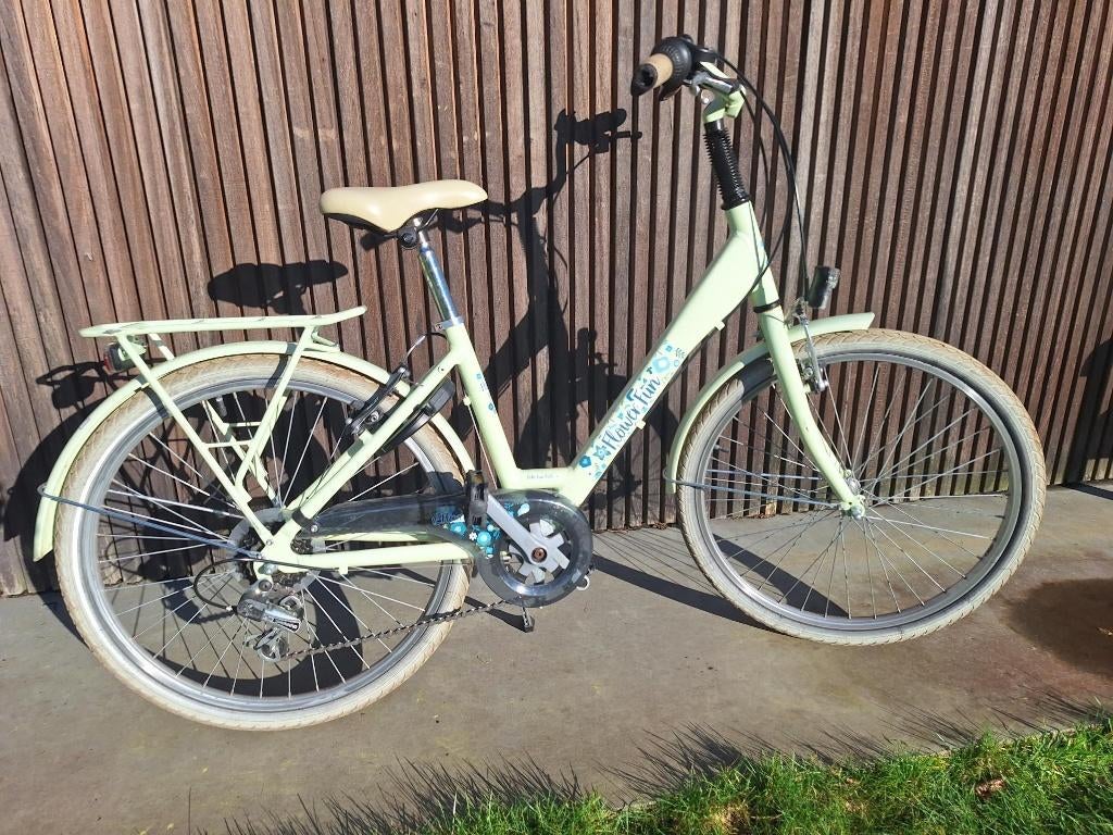 Kinderfiets Bike For Fun (BFK) Flower Fun 24 inch groen, Fietsen en Brommers, Ophalen, 20 inch of meer, Velgrem, Zo goed als nieuw