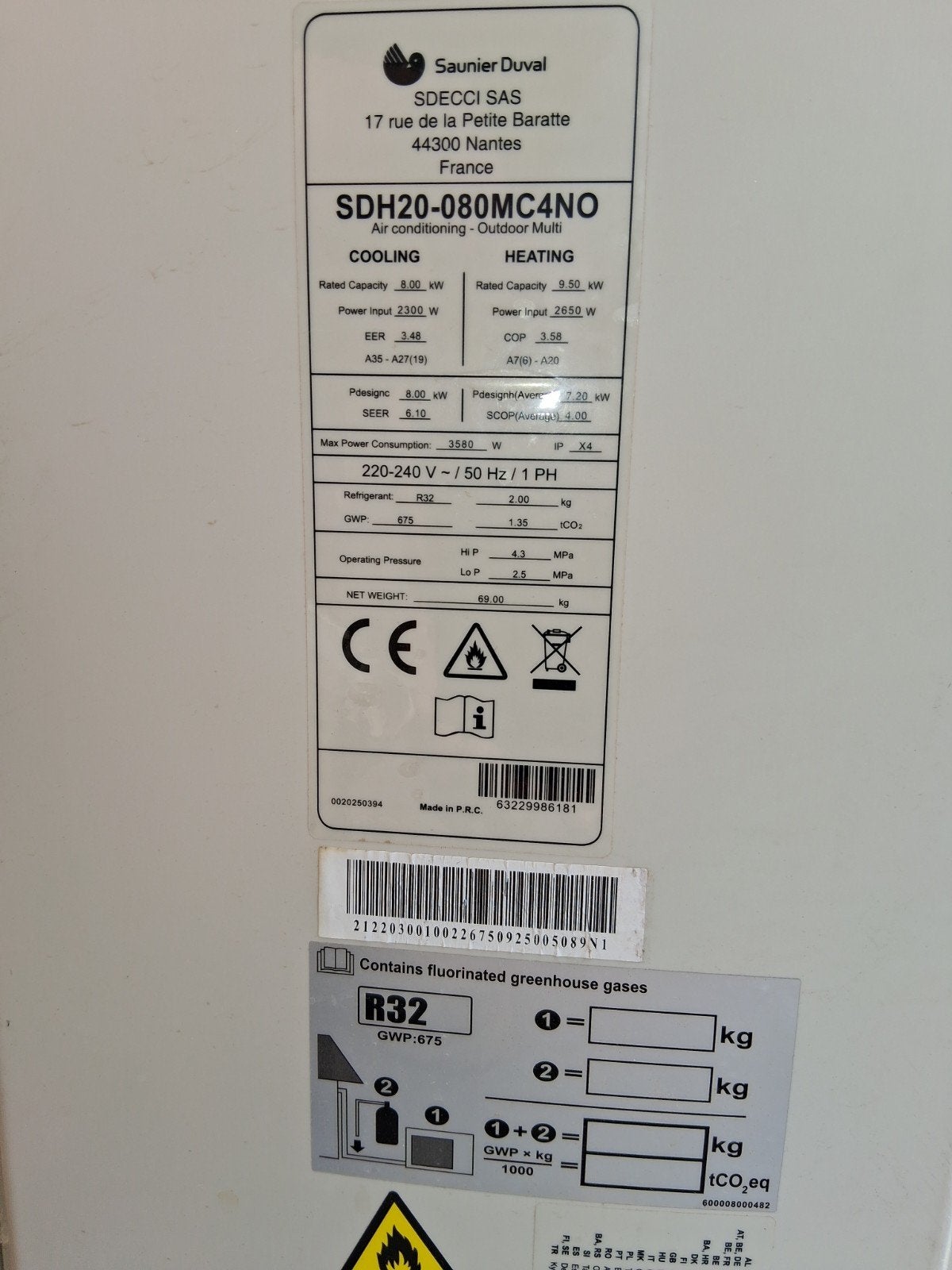 Airco met 4 binnenunits, Ophalen