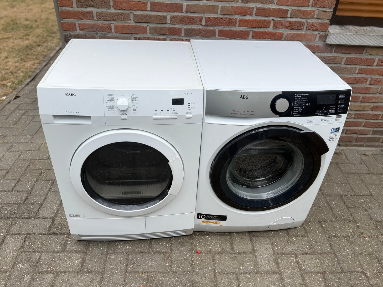 Wasmachine en droogkast Aeg werken perfect beide A+++ 8KG, Elektronische apparatuur, Wasmachines, Ophalen, Zo goed als nieuw