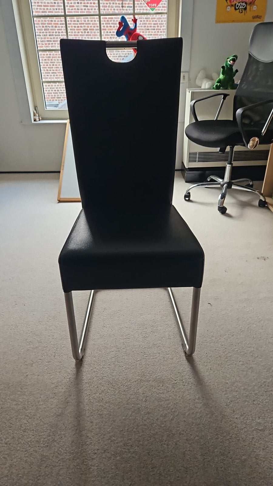6 stoelen in heel goede , zwart, Maison & Meubles, Chaises, Enlèvement, Utilisé, Noir