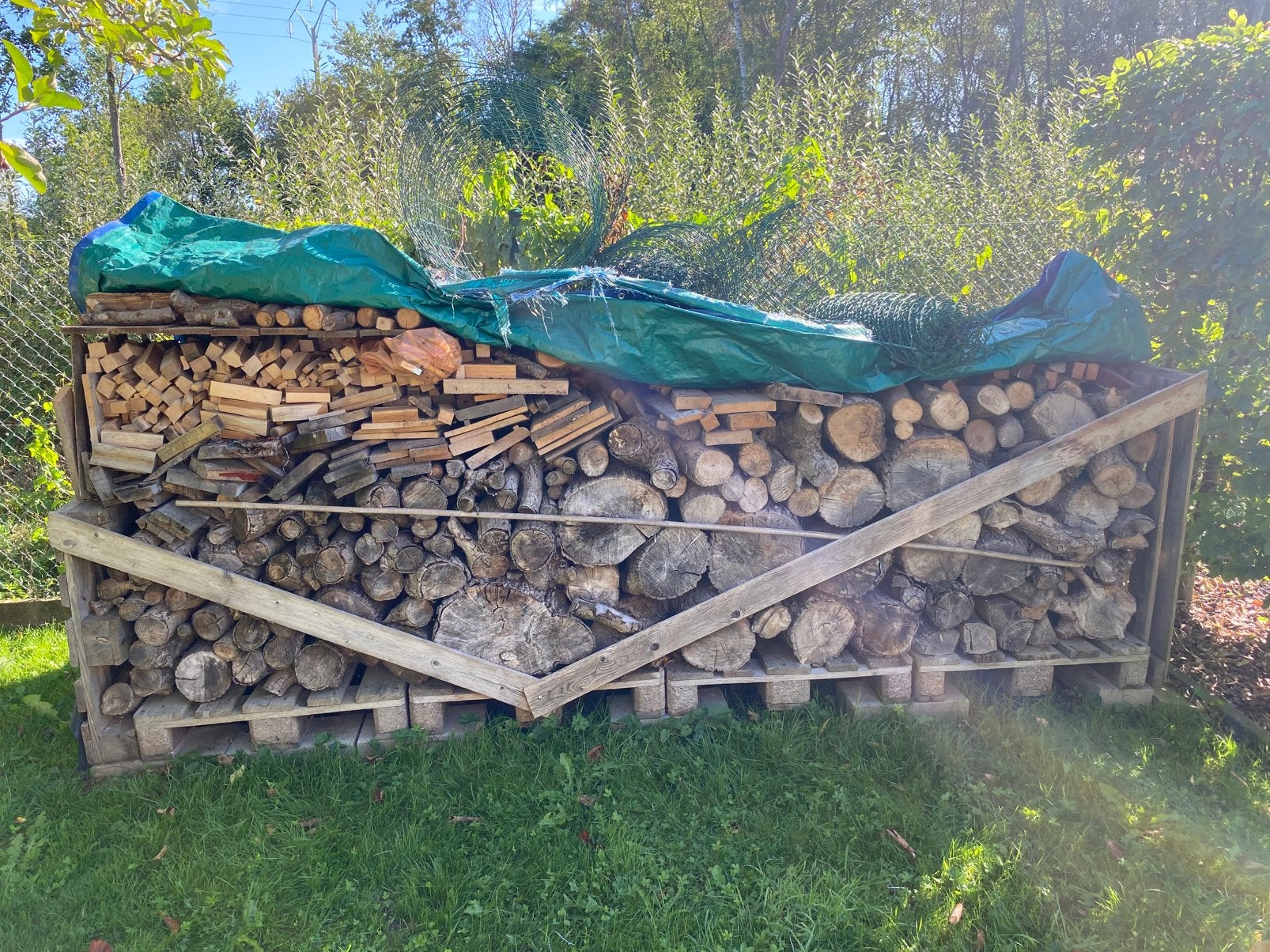 Droog hout + euro paletten 3,6 kuub, Tuin en Terras, Ophalen