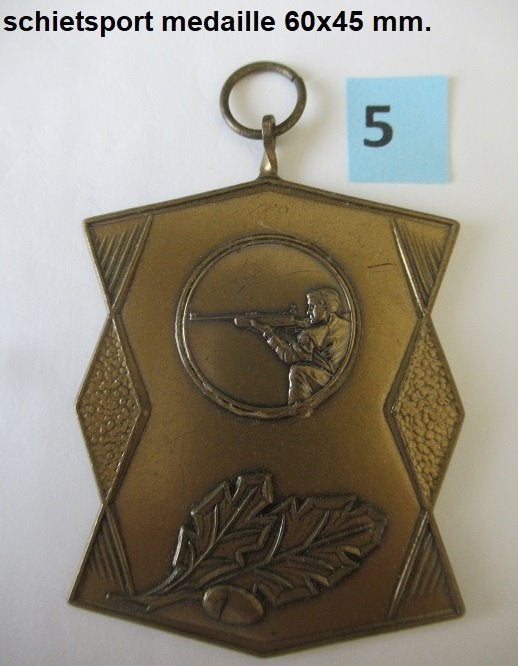 schietsport, mooie grote medaille, geweerschieten 60x45 mm, Postzegels en Munten, Penningen en Medailles, Overige materialen, Ophalen of Verzenden