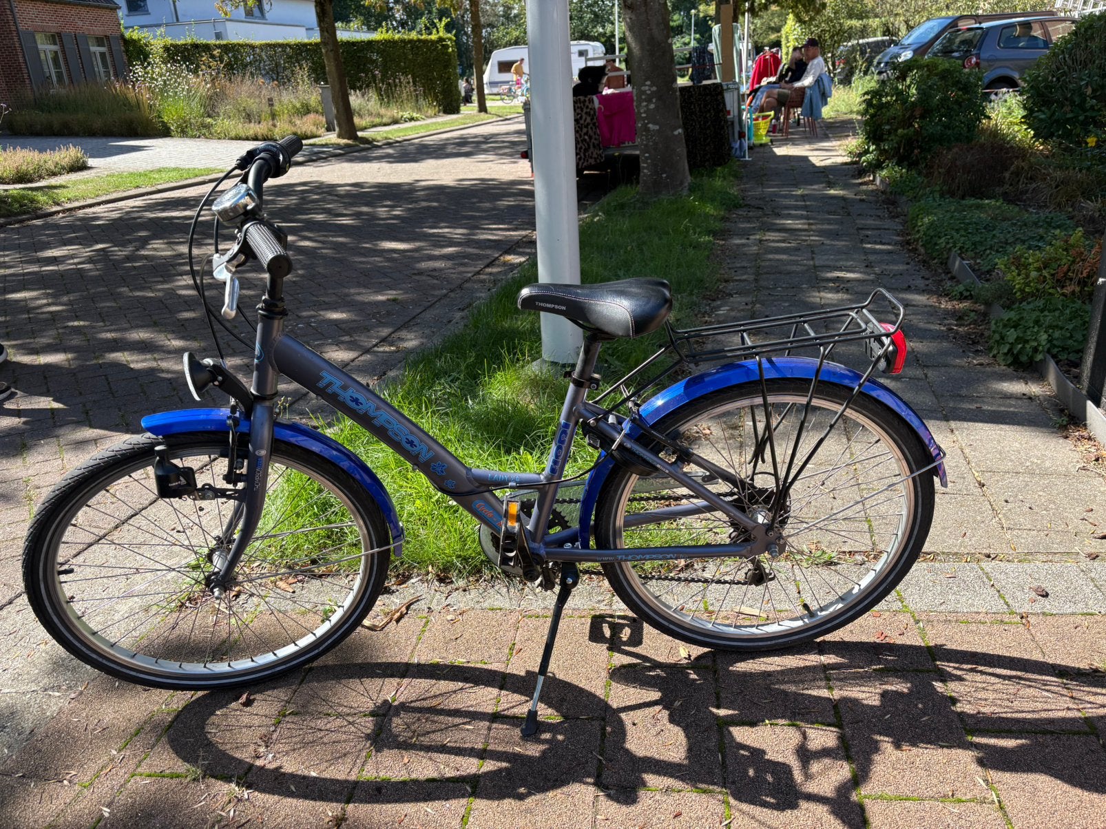 Blauwe meisjes fiets Thompson, 24 inch, Vélos & Vélomoteurs, Enlèvement, Utilisé, 24 pouces, Vitesses