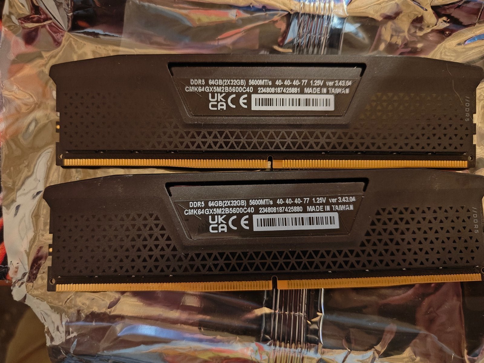 64 Go de mémoire DDR5 5600 (2 x 32 Go) Corsair Vengeance, Enlèvement ou Envoi, Comme neuf, Desktop, DDR5