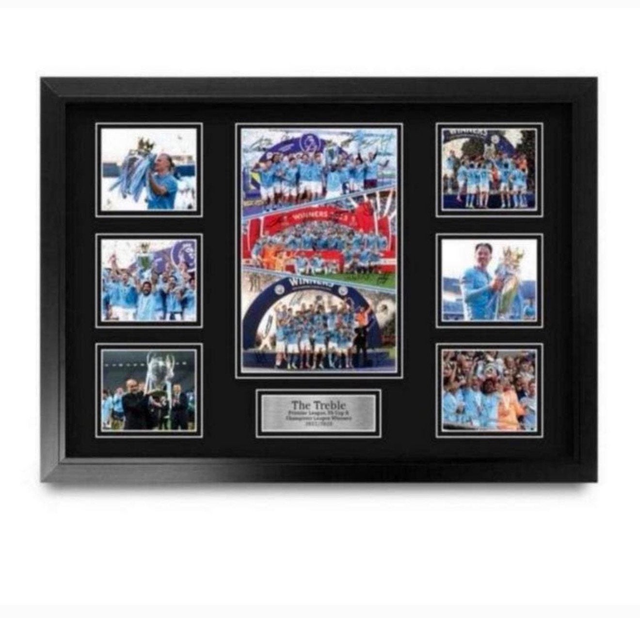 Man City Treble 2023 Winners Signed A2 Framed Autograph, Ophalen of Verzenden, Nieuw
